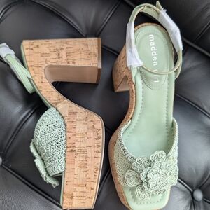 Madden Girl Light Green Crochet Sandals